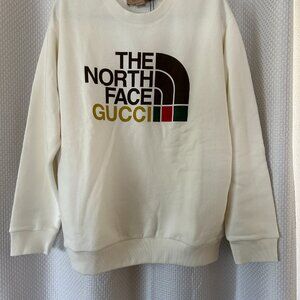 NWT Gucci x The North Face Womens Cotton Sweatshirt White size S 617964